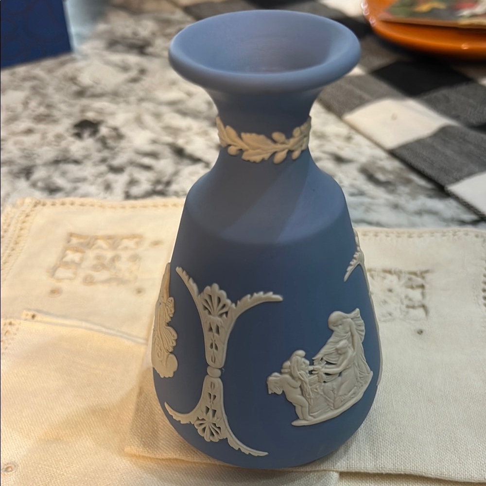 Wedgwood Blue and Cream Vase
